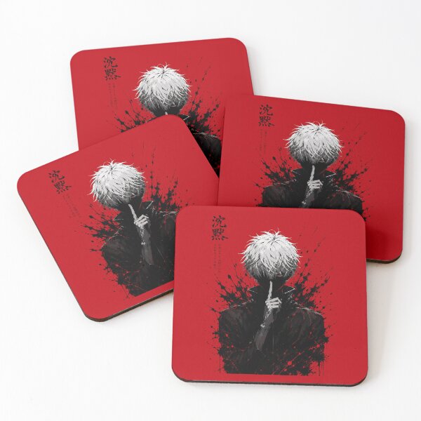 Item preview, Silence Is Gold - Intense Anime Boy Dark Red and Black Shushing Art designed and sold by saamessart.
