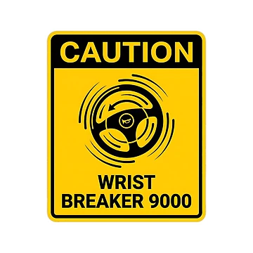 Artwork thumbnail, Direct Drive Wrist Breaker - Sim Racing Humor by GarageGraphics