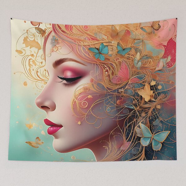 Item preview, Ethereal Butterfly Dreams: Fairy Tale Portrait designed and sold by ToxicInkArt.