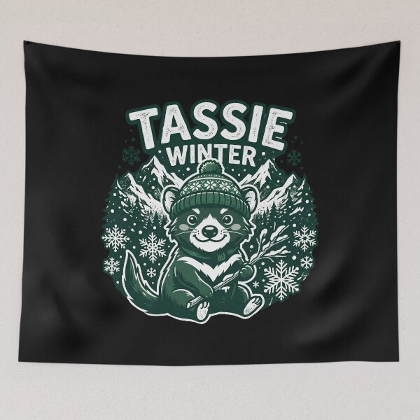 Item preview, Tassie Winter Tee | Tasmanian Devil Snow designed and sold by EXATEES  ⭐⭐⭐⭐⭐.
