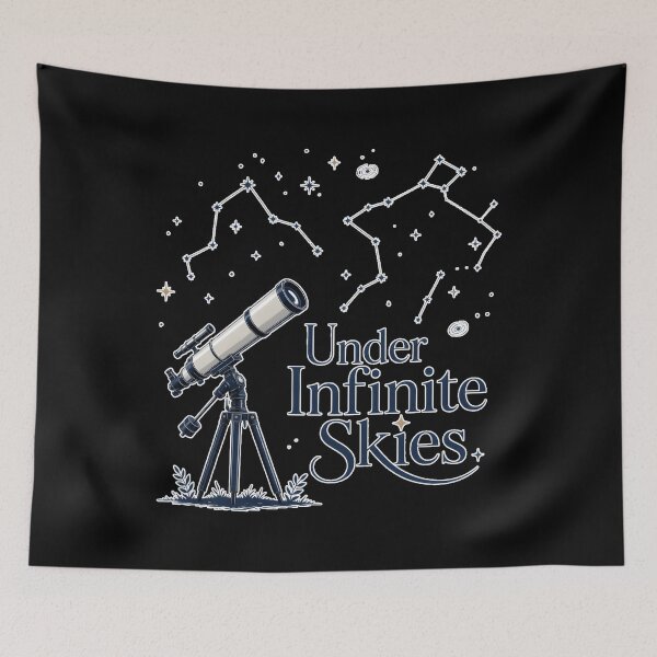 Item preview, Under Infinite Skies – Stargazing Telescope Celestial Astronomy Design designed and sold by ImaginedSpace7.