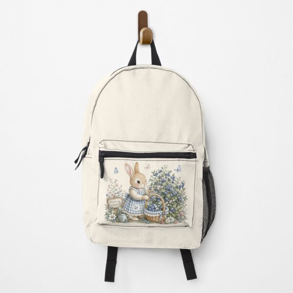 Item preview, Blueberry Picking Bunny | Cottagecore Rabbit Harvest Illustration designed and sold by looplandger.
