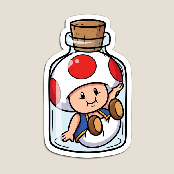 Item preview, Toad Anime Bottle | Mario Bros Squished Character Jar Design designed and sold by SquashPopArt.
