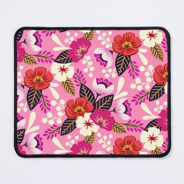 Item preview, Vibrant boho bouquet flower pattern in pink designed and sold by Jennifer Ladd.