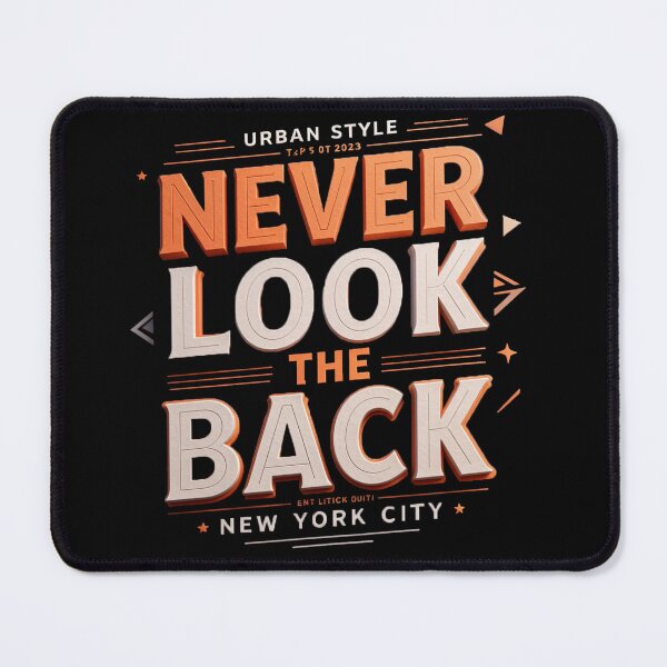 Item preview, Urban Style Motivational 3D Typography Poster Never Look Back New York Bold Design designed and sold by ARTCREATESHOP.