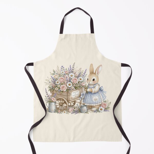 Item preview, Flower Cart Bunny | Cottagecore Rabbit Garden Illustration designed and sold by looplandger.