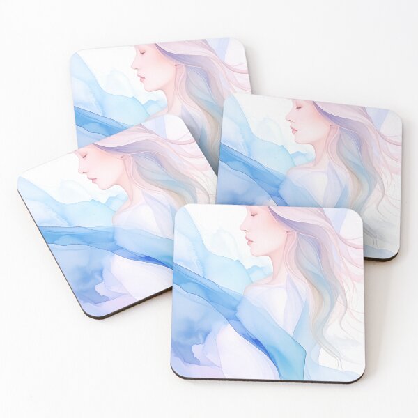 Item preview, Ethereal Serenity: Pastel Watercolor Portrait designed and sold by ToxicInkArt.