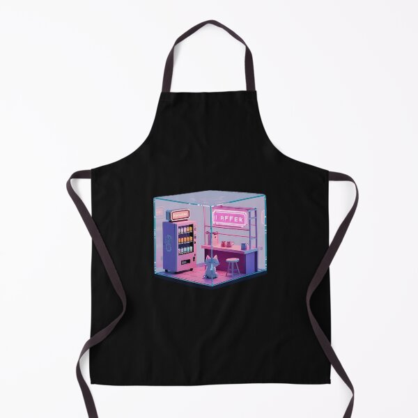 Item preview, Neon Cyberpunk Coffee Shop Isometric Glass Cube Room Art designed and sold by RareVisuals.