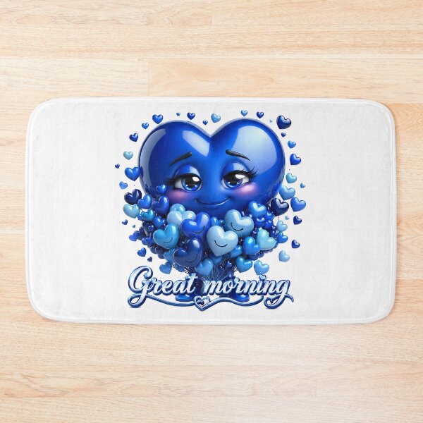 Item preview, Great Morning Blue Heart Romance designed and sold by BlissBlvdShop.