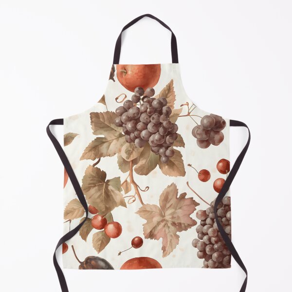 Item preview, Vintage Watercolor Fruit Pattern Apples Grapes Cherries designed and sold by Luna-Flow.