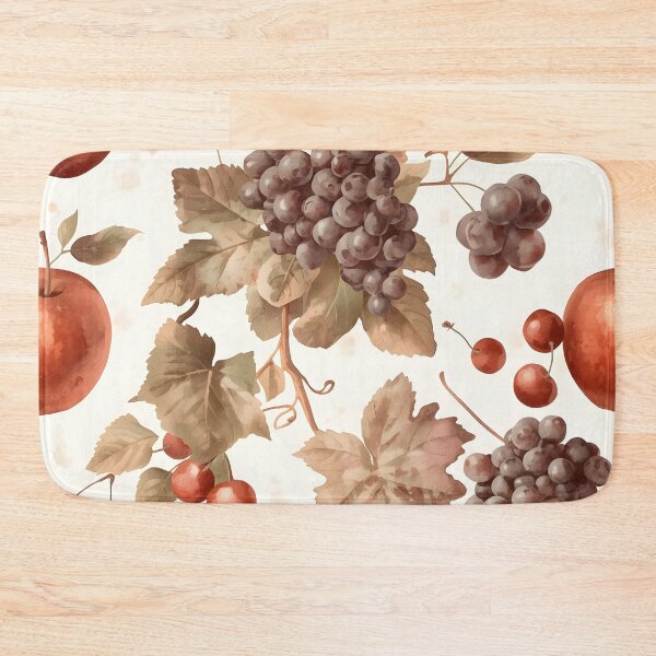Item preview, Vintage Watercolor Fruit Pattern Apples Grapes Cherries designed and sold by Luna-Flow.