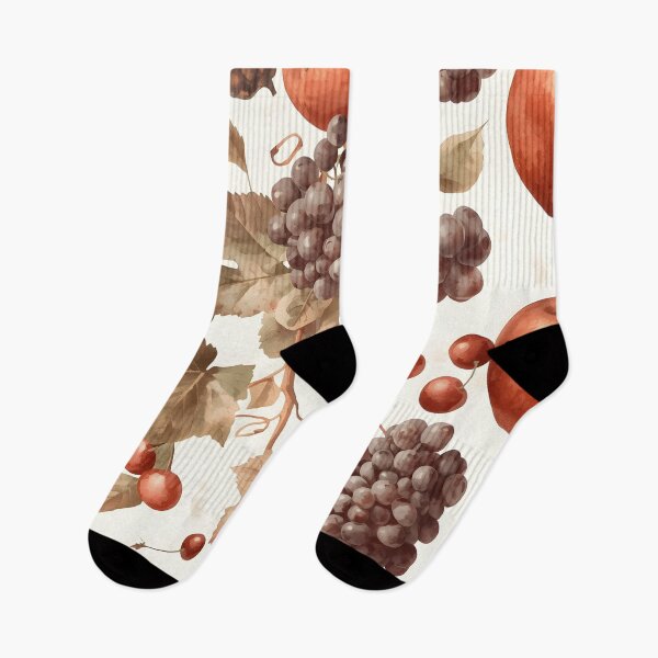 Item preview, Vintage Watercolor Fruit Pattern Apples Grapes Cherries designed and sold by Luna-Flow.