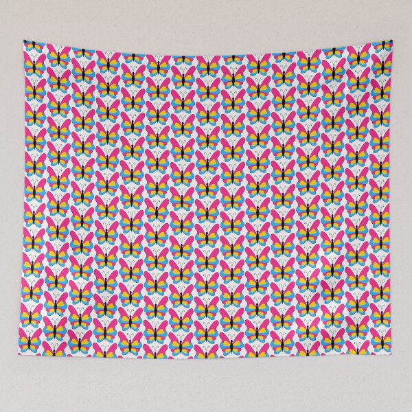 Item preview, Pansexual Pride butterflies designed and sold by Celeste Bocchicchio-Chaudhri.