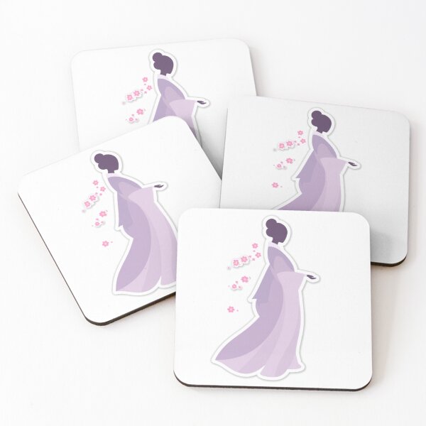 Item preview, Hanbok Silhouette Cherry Blossom – Korean Aesthetic Sticker designed and sold by bloomling.