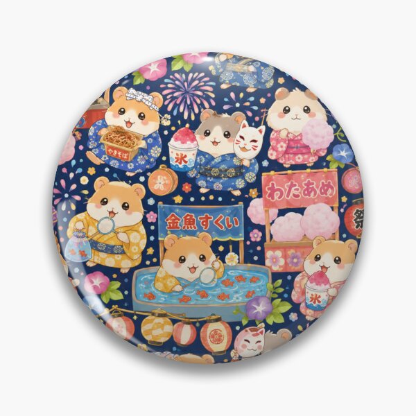 Item preview, Kawaii Hamster Summer Festival Seamless Pattern – Japanese Matsuri Scrapbook & Wrapping Paper Design designed and sold by kawaii animal store (in Japan).