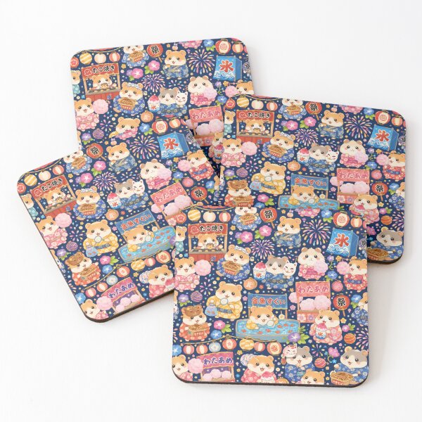 Item preview, Kawaii Hamster Summer Festival Seamless Pattern – Japanese Matsuri Scrapbook & Wrapping Paper Design designed and sold by kawaii animal store (in Japan).