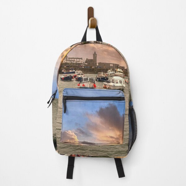 Item preview, Porthleven harbour cornwall with fishing boats designed and sold by kathleenjean.