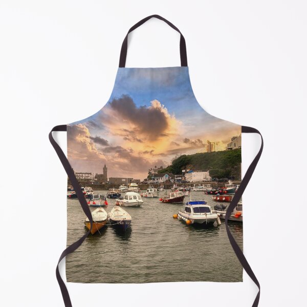 Item preview, Porthleven harbour cornwall with fishing boats designed and sold by kathleenjean.