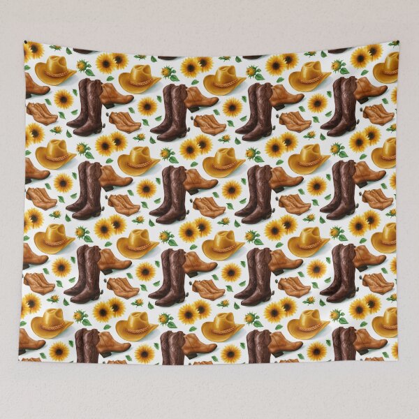 Item preview, Cowboy Sunflower And Boot Watercolor Pattern designed and sold by igraphixart.