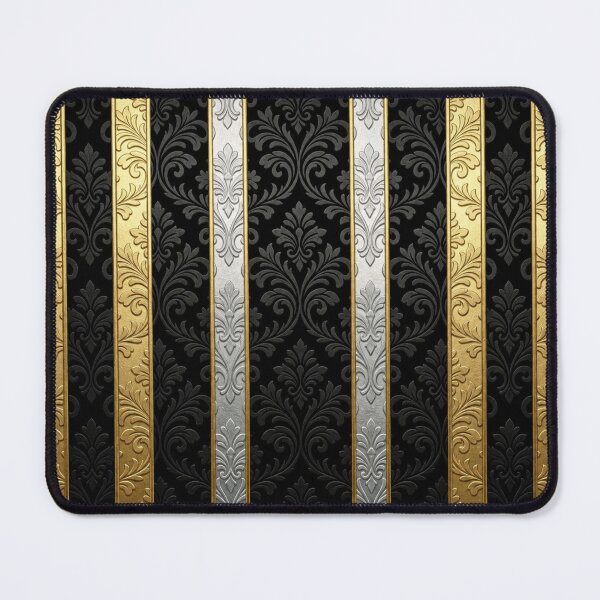Item preview, Gold & Silver Foil Black Damask designed and sold by DesignsByPrnces.