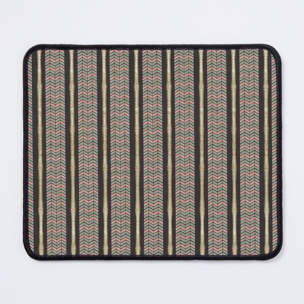 Item preview, Midnight Vertical Bamboo Poles with Peach Sage Herringbone Chevron Stripe designed and sold by chrisdembinski.