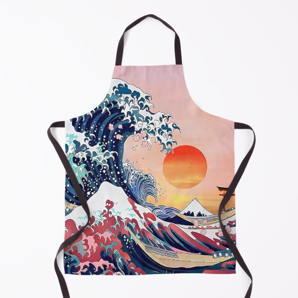 Item preview, Sakura Wave Sunset – Japanese Ukiyo-e Inspired Ocean Art designed and sold by ITsyxuanart.
