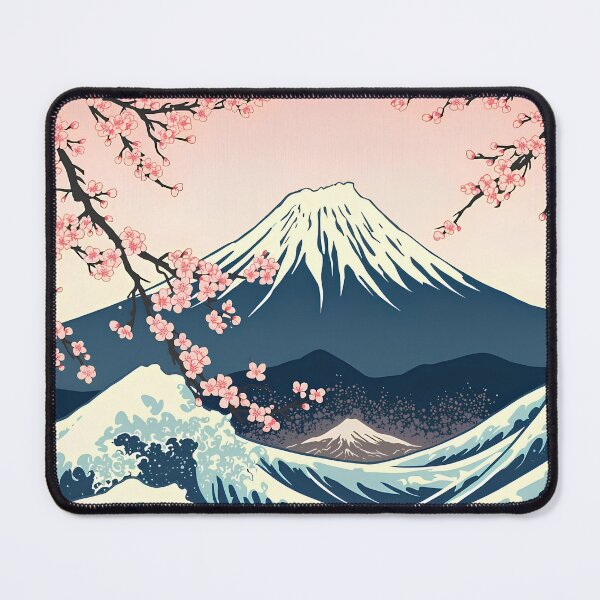 Item preview, Mount Fuji & Sakura Waves – Japanese Ukiyo-e Inspired Landscape Art designed and sold by ITsyxuanart.