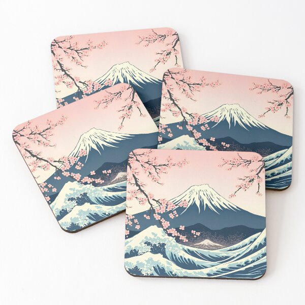 Item preview, Mount Fuji & Sakura Waves – Japanese Ukiyo-e Inspired Landscape Art designed and sold by ITsyxuanart.