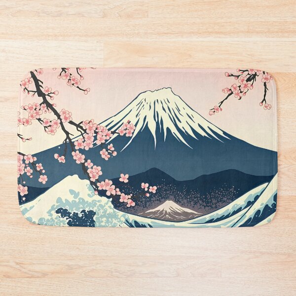 Item preview, Mount Fuji & Sakura Waves – Japanese Ukiyo-e Inspired Landscape Art designed and sold by ITsyxuanart.