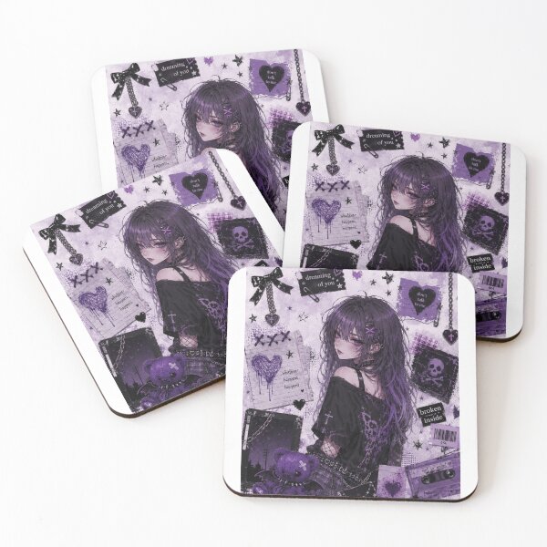 Item preview, Purple Gothic Anime Aesthetic Portrait designed and sold by Chromaluxe.