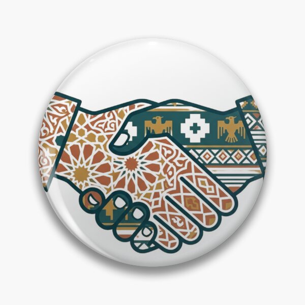 Item preview, Morocco Meets Chile — Zellige & Andean Handshake Art designed and sold by KariGoStudio.