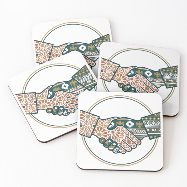 Item preview, Morocco Meets Chile — Zellige & Andean Handshake Art designed and sold by KariGoStudio.
