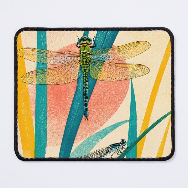 Item preview, Sunlit Dragonflies in Reeds – Mid-Century Nature Art designed and sold by Soul Garden Studio.