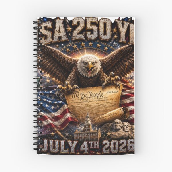 Item preview, July 4th  American Bald Eagle Scroll, Iconic USA images 250 Years Celebration  designed and sold by globetrottergfx.