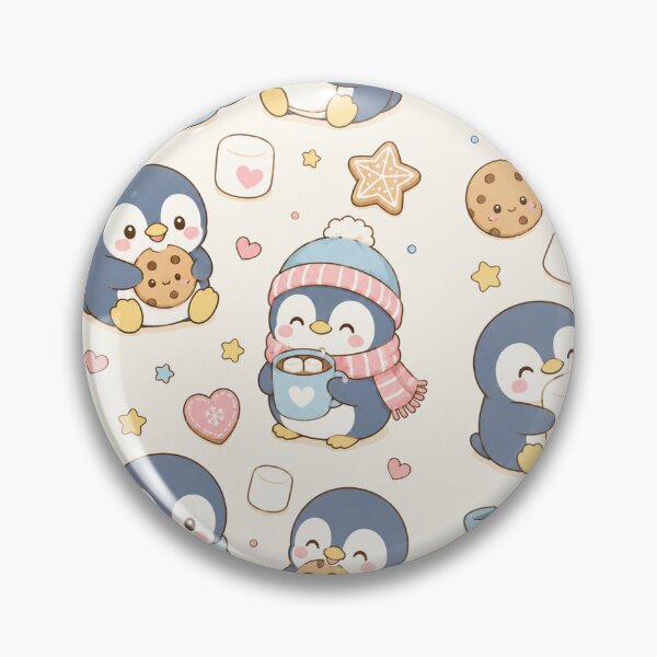 Item preview, Penguin Marshmallow Kawaii Pattern designed and sold by Soft Berry Studio.