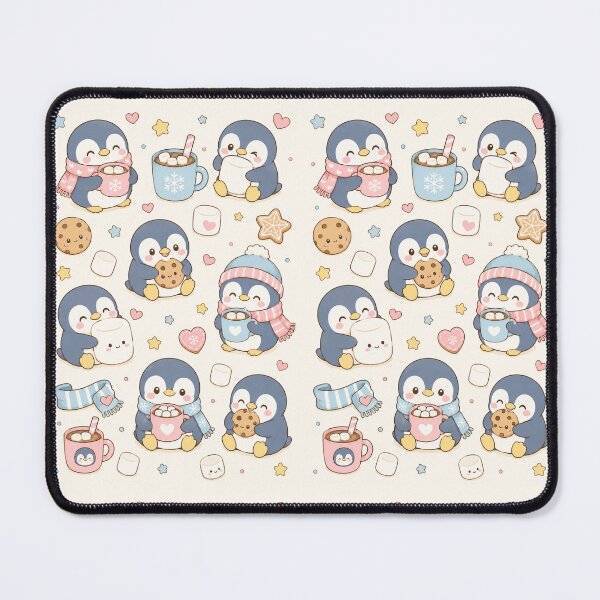 Item preview, Penguin Marshmallow Kawaii Pattern designed and sold by Soft Berry Studio.