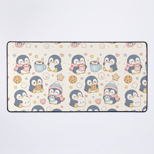 Item preview, Penguin Marshmallow Kawaii Pattern designed and sold by Soft Berry Studio.