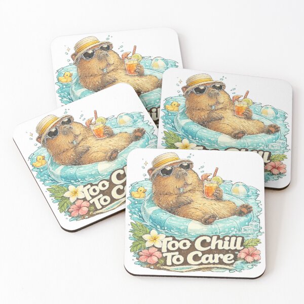 Item preview, Too Chill To Care - Funny Summer Capybara Pool Meme designed and sold by NarpLTD.