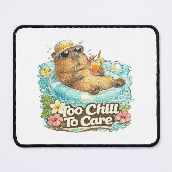 Item preview, Too Chill To Care - Funny Summer Capybara Pool Meme designed and sold by NarpLTD.