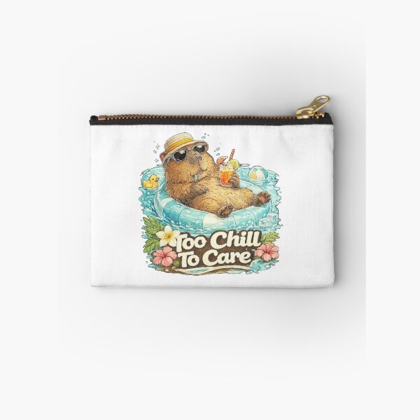 Item preview, Too Chill To Care - Funny Summer Capybara Pool Meme designed and sold by NarpLTD.