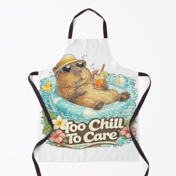 Item preview, Too Chill To Care - Funny Summer Capybara Pool Meme designed and sold by NarpLTD.