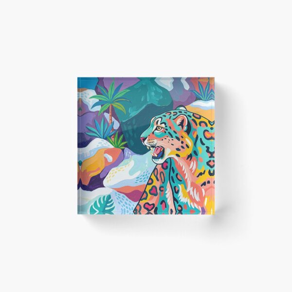 Item preview, Vibrant Tropical Leopard Naive Art Illustration designed and sold by BLUESKY11a.