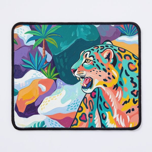 Item preview, Vibrant Tropical Leopard Naive Art Illustration designed and sold by BLUESKY11a.
