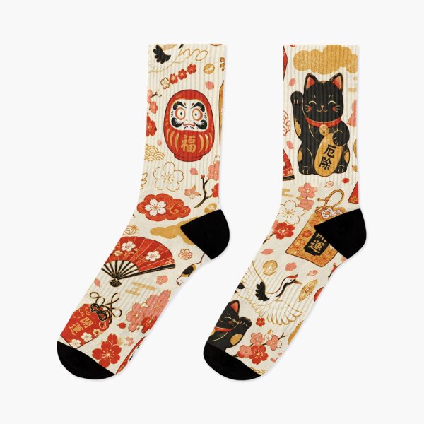 Item preview, Kawaii Maneki Neko Lucky Charm Pattern – Japanese Good Fortune Wrapping Paper Design designed and sold by kawaii animal store (in Japan).