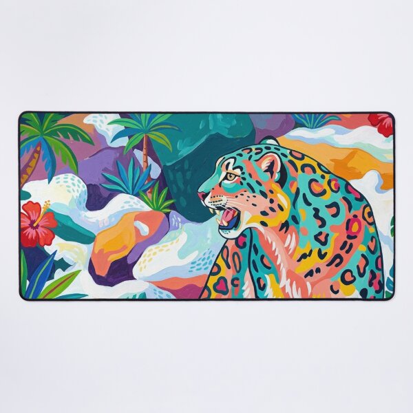 Item preview, Vibrant Tropical Leopard Naive Art Illustration designed and sold by BLUESKY11a.