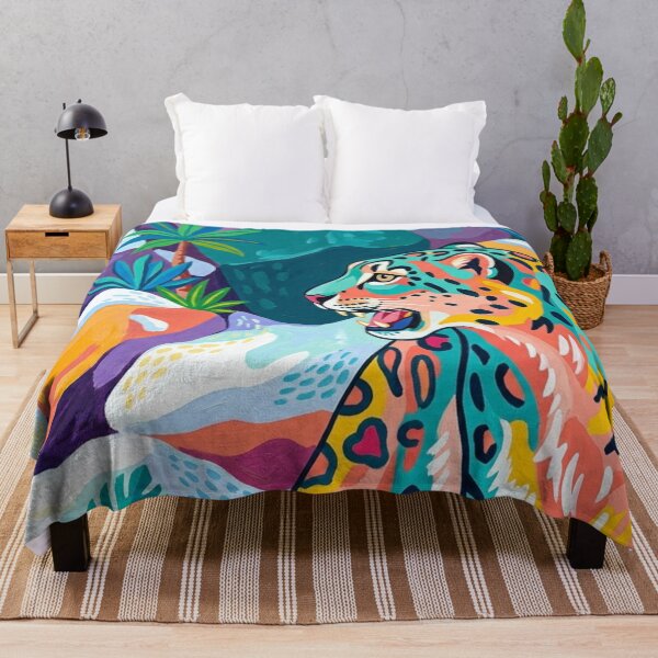 Item preview, Vibrant Tropical Leopard Naive Art Illustration designed and sold by BLUESKY11a.