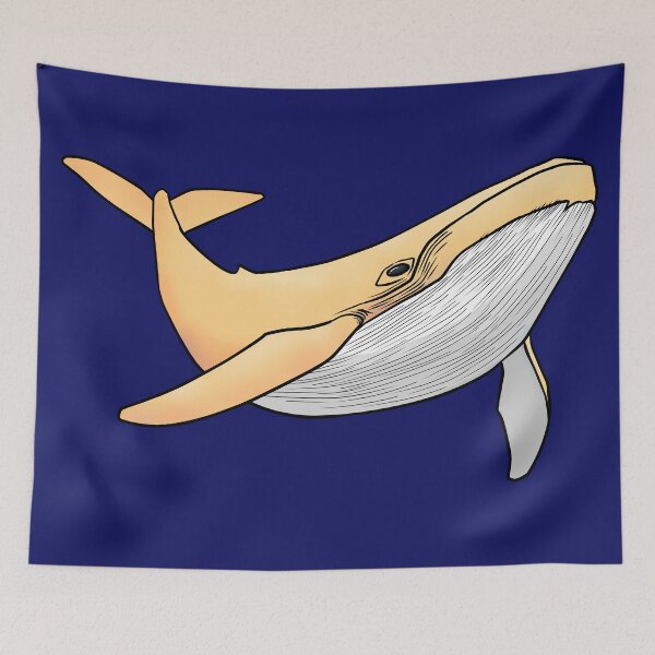 Item preview, Hand drawn Yellow Whale Swimming Ocean Marine Life Line Art designed and sold by ubborn.