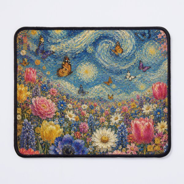 Item preview, Whimsical Floral Fantasy Butterfly Garden | Van Gogh Inspired Butterfly Meadow designed and sold by Yves Artico.