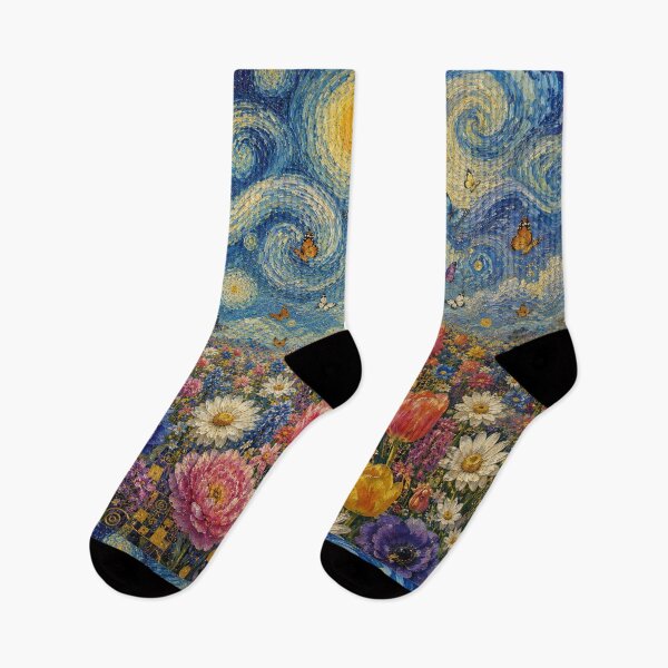 Item preview, Whimsical Floral Fantasy Butterfly Garden | Van Gogh Inspired Butterfly Meadow designed and sold by Yves Artico.
