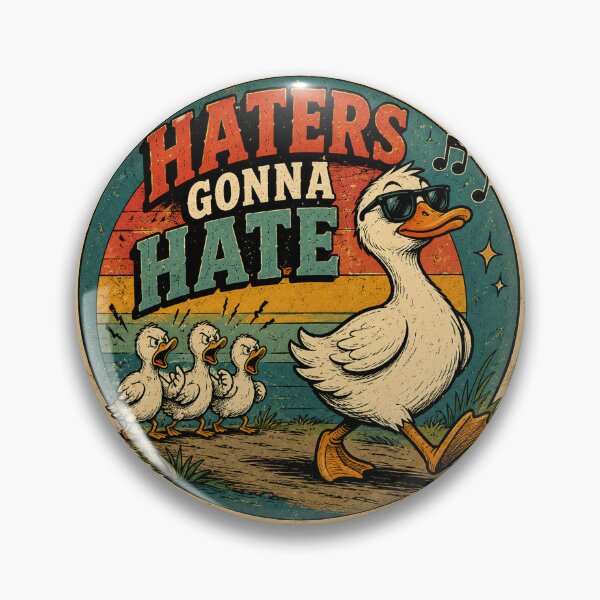 Item preview, Haters Gonna Hate Duck – Funny Cool Duck Retro Art designed and sold by RajkaLunari.